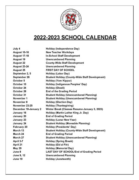 Loudoun County Calendar 2022
